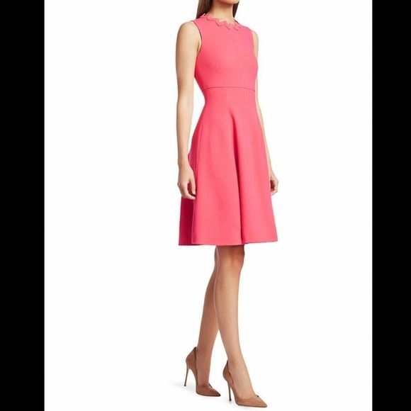 NWT Lela Rose Wave-Trimmed Stretch-Wool Dress Size 12 $1490 - Picture 4 of 13